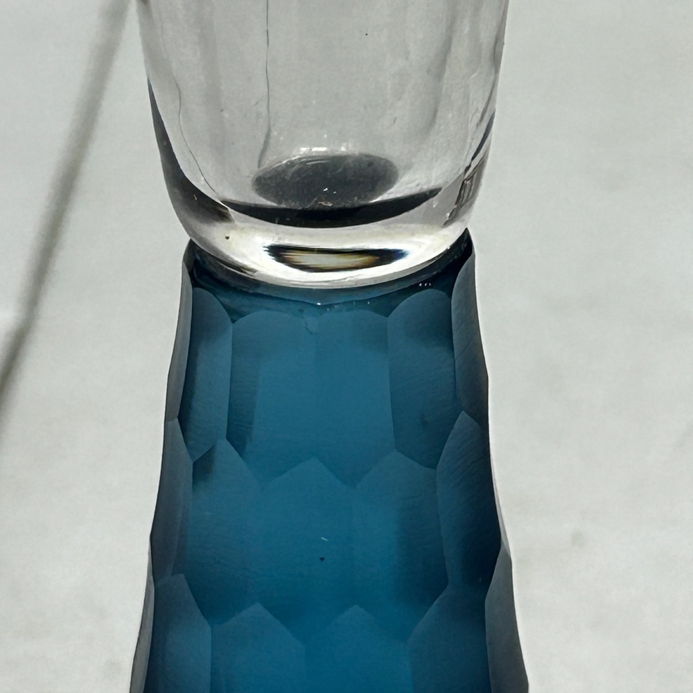ARTLAND PRESCOTT HONEYCOMB STEM CHAMPAGNE FLUTES Brutalist Frosted glass MCM - Picture 7 of 14